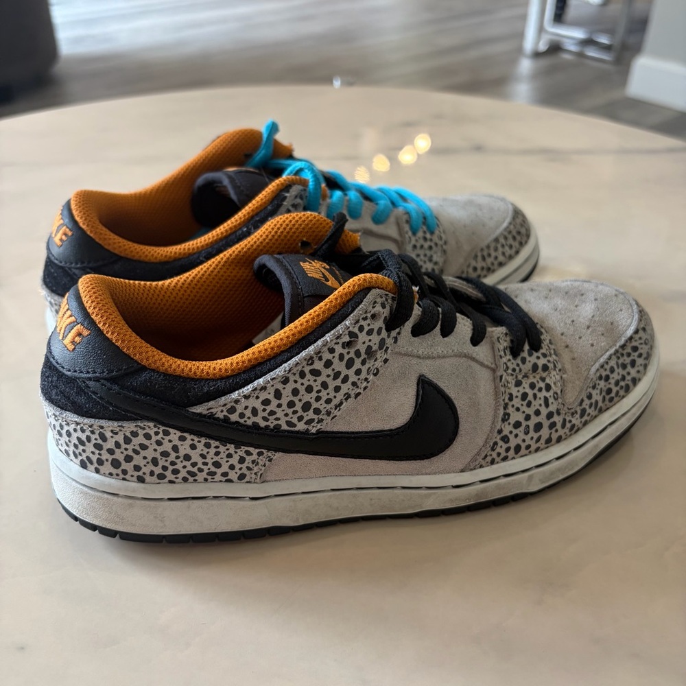 Nike Kids SB Dunk Low Safari Print Skate Sneakers.